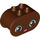 Duplo Reddish Brown Brick 2 x 4 x 2 with Rounded Ends with Happy Face (6448 / 105438)