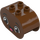 Duplo Reddish Brown Brick 2 x 4 x 2 with Rounded Ends with Happy Face (6448 / 105438)