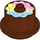 Duplo Reddish Brown Cake with Blue and Yellow and Pink Icing (65157 / 101591)