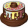 Duplo Marrone rossastro Cake con Rosa e Giallo Icing (65157 / 66008)