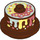 Duplo Reddish Brown Cake with Pink and Yellow Icing (65157 / 66008)