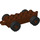 Duplo Reddish Brown Car Chassis 2 x 6 with Black Wheels (Older Open Hitch) (2312 / 74656)