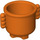 Duplo Reddish Orange Pot with Grip Handles with Ridges (5729)