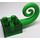 Duplo Transparent Green Brick 2 x 2 with spiral rubber tail