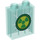 Duplo Azzurro trasparente Mattoncino 1 x 2 x 2 con Radioactive logo con tubo alla base (15847 / 36626)