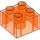 Duplo Transparent Neon Reddish Orange Brick 2 x 2 (3437 / 89461)