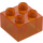 Duplo Transparent Orange Brick 2 x 2 (3437 / 89461)