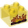 Duplo Transparent Yellow Brick 2 x 2 with Log Fire (3437 / 36609)