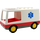 Duplo White Ambulance with with EMT Star and Yellow Wheels (without Door)