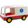 Duplo White Ambulance with with EMT Star and Yellow Wheels (without Door)
