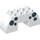 Duplo Hvit Bue Kloss 2 x 6 x 2 Buet med Svart Spots (11197 / 15996)