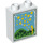 Duplo White Brick 1 x 2 x 2 with landscape with orange dots with Bottom Tube (15847 / 36604)