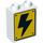 Duplo White Brick 1 x 2 x 2 with Lightning Bolt on Yellow Background with Bottom Tube (15847 / 78739)