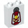 Duplo White Brick 1 x 2 x 2 with red lantern with Bottom Tube (15847 / 36973)