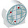 Duplo Weiß Backstein 1 x 3 x 2 mit Runden oben mit Globe und rot Dots mit Ausschnittseiten (14222 / 78612)