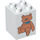 Duplo White Brick 2 x 2 x 2 with Brown teddy bear (31110 / 88270)