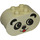 Duplo White Brick 2 x 4 x 2 with Rounded Ends with Panda Face with Red Tongue (6448)