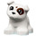 Duplo White Dog - Pug with Dark Red Patches (78255)