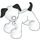 Duplo Blanc Chien avec Noir Spots et Noir Queue (58057 / 89697)