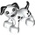 Duplo Blanc Chien avec Noir Spots et Noir Queue (58057 / 89697)