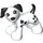 Duplo Weiß Hund mit Schwarz Spots und Schwarz Schwanz (58057 / 89697)
