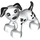 Duplo Weiß Hund mit Schwarz Spots und Schwarz Schwanz (58057 / 89697)