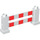 Duplo Weiß Zaun 1 x 6 x 2 mit rot Streifen (12041 / 82425)