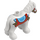 Duplo White Foal with Blue saddle and red blanket and bridle (26390 / 37295)