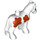 Duplo Blanco Foal con Grande Rojo Spots (75723)