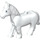 Duplo White Horse with Movable Head with Eye with Small Pupil (75725)