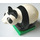 Duplo hvid Panda Cub på Grøn Base (Øjne kigger til venstre) (75015)