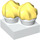 Duplo White Plate with Cupcakes with Yellow Icing (65188)