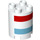 Duplo White Round Brick 2 x 2 x 2 with Red and Medium Azure Stripes (38511 / 98225)
