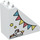 Duplo White Slope 2 x 4 x 3 (45°) with Flags, Stars, Candy and Unicorn (49570 / 66022)