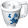 Duplo Weiß Tea Cup mit Griff mit Blau Koi carp (27383 / 74825)