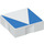 Duplo White Tile 2 x 2 with Side Indents with Blue Inverse Isosceles Triangle (6309 / 48772)