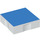 Duplo blanc Tuile 2 x 2 avec Côté Indents avec Bleu Carré (6309 / 48752)