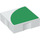 Duplo White Tile 2 x 2 with Side Indents with Green Quarter Disc (6309 / 48735)