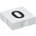 Duplo White Tile 2 x 2 with Side Indents with Number 0 (14450 / 48509)