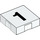 Duplo Weiß Fliese 2 x 2 mit Seite Indents mit Number 1 (14441 / 48500)