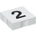 Duplo Weiß Fliese 2 x 2 mit Seite Indents mit Number 2 (14442 / 48501)