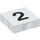 Duplo White Tile 2 x 2 with Side Indents with Number 2 (14442 / 48501)