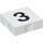 Duplo Weiß Fliese 2 x 2 mit Seite Indents mit Number 3 (14443 / 48502)