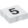 Duplo Weiß Fliese 2 x 2 mit Seite Indents mit Number 5 (14445 / 48504)
