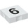 Duplo Weiß Fliese 2 x 2 mit Seite Indents mit Number 6 (14446 / 48505)