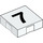 Duplo Weiß Fliese 2 x 2 mit Seite Indents mit Number 7 (14447 / 48506)