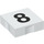 Duplo White Tile 2 x 2 with Side Indents with Number 8 (14448 / 48507)