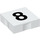 Duplo Weiß Fliese 2 x 2 mit Seite Indents mit Number 8 (14448 / 48507)