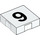 Duplo Weiß Fliese 2 x 2 mit Seite Indents mit Number 9 (14449 / 48508)