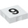 Duplo White Tile 2 x 2 with Side Indents with Number 9 (14449 / 48508)